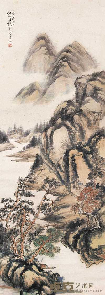 汪琨 苍山晴云图 立轴 110.5×38cm